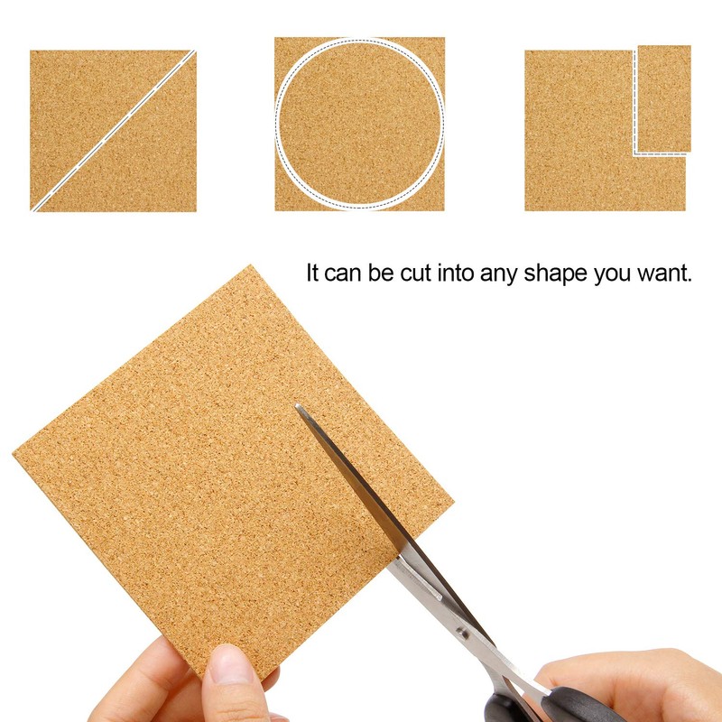 Blisstime 36 Self-Adhesive Cork Sheets 4"x 4" for DIY Coasters,