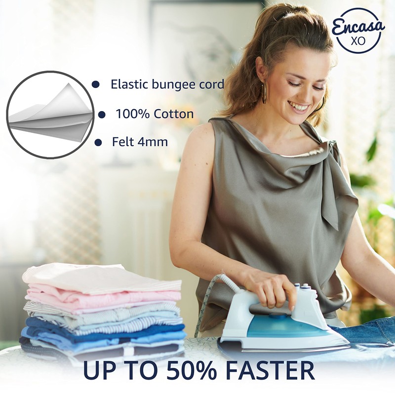 Encasa Homes Replacement Ironing Board Cover with Extra Thick Pad,