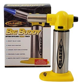 Blazer Big Buddy Torch - Stainless Steel with Yellow (2020)