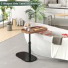 C Shaped Side Table Adjustable Height, 360°Swivel C Shaped End