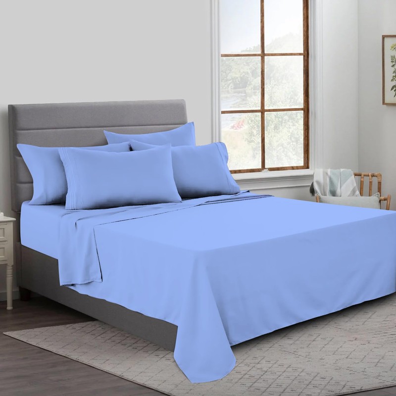 MistyMorning Flat Sheet, Soft & Premium quality Bedding & Linen,