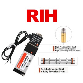 RIH Pneumatics Solenoid Valve 1/8" NPT AC110V Single Coil Pilot-Operated Electric 5Way2Position 4V110