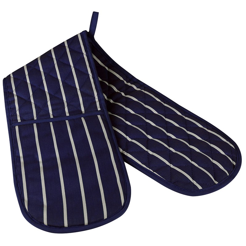 Professional Butchers Stripe Double Sided Oven Glove 100% Cotton Cooking
