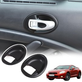 ABS Interior Door Handle Bowl Trim Compatible with Mitsubishi Eclipse 2006-2011,Left and Right Inner Door Pull Handle Bowl Anti-Scratch Protection Cover Trim Accessories 2PCS (Matte Black)