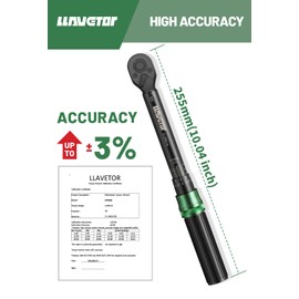 LLAVETOR Torque Wrench 1/4, 5-25 NM Torque Wrench Bicycle, 72 Teeth Reversible Ratchet, Torque Wrench Car ± 3% Error Accuracy