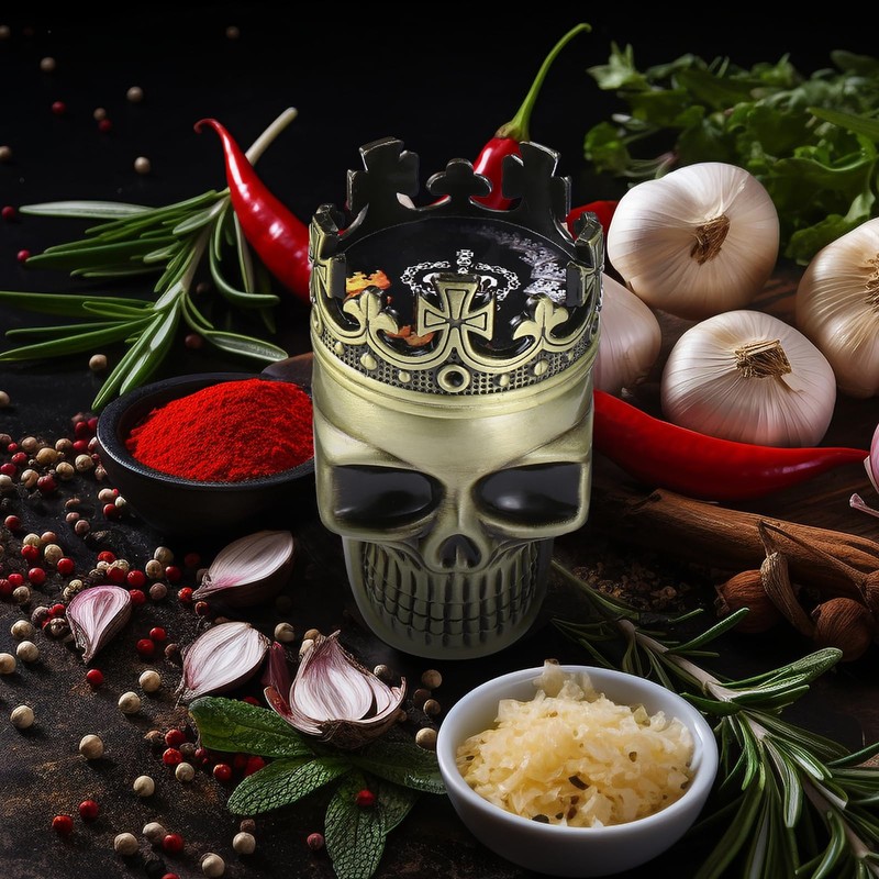 LIHAO Grinder 1.5 inch Spice Grinder Full Metal Skull Grinder