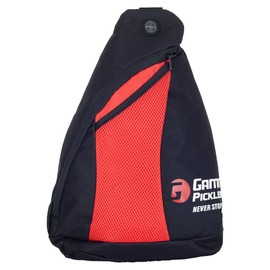 Gamma Sports Pickleball Sling Bag - Adjustable Lightweight Crossbody Backpack for Men and Women - Black/Red
