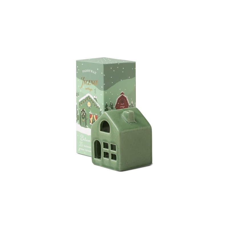 Paddywax Holiday Town Incense Holder with 20 Incense Cones, 3.83"