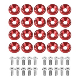 Flaconi Car anodised screws, car bumper washer screws kit, car M6 anodised aluminium washers and steel screws, for mudguards, bumpers, headlights, boot