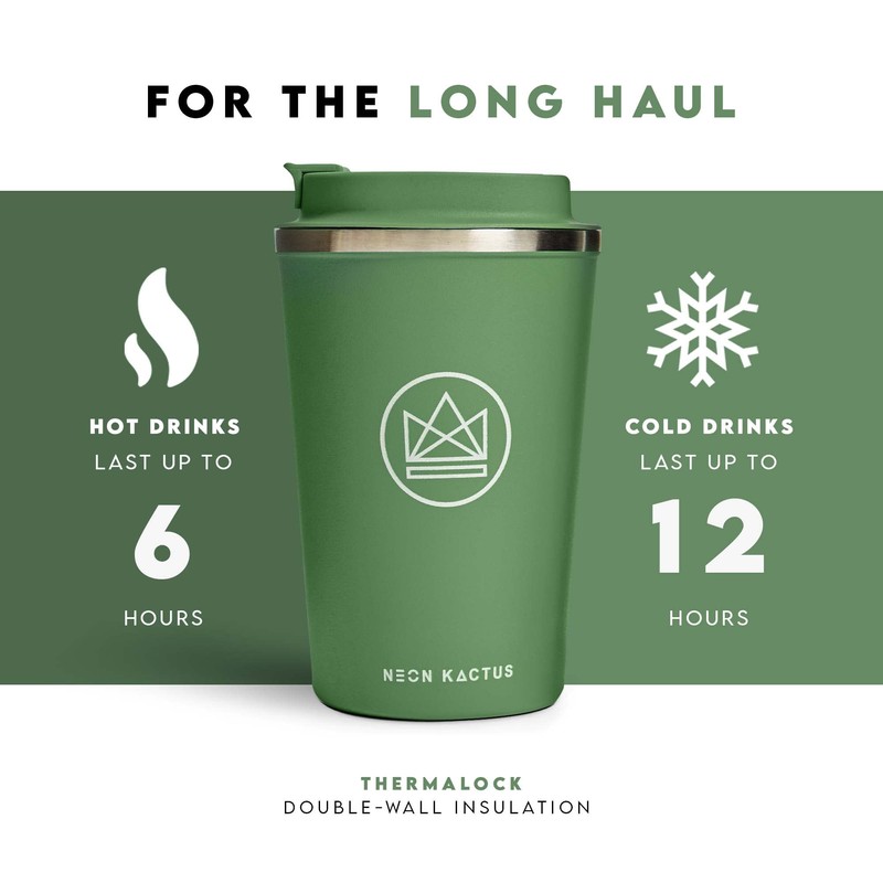 Neon Kactus Insulated Coffee Cup | Travel Cup | Double