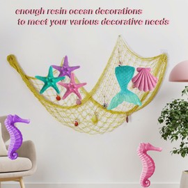 Pack of 24 Ocean Decorations Made of Resin Wisirent, Shells Decorative Starfish Decoration, Seahorse Decoration, Fishtail Decoration, Sea Animals Decoration, Starfish Decoration Resin for DIY Crafts