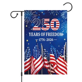 Wodison 250th Anniversary Garden Flag 12x18 Inch Burlap，Freedom Yard Sign 4th of July Double-Sided 1776-2026 Commemorative Yard Flag Patriotic Outdoor Decoration