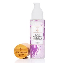 Elina Organics Super Antioxidant Night Cream, 2oz – Hydrating Night Moisturizer with Rosehips, Sea Buckthorn & Hyaluronic Acid – Vegan, Organic