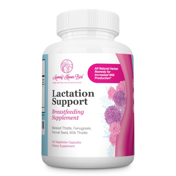Lactation Support - Lactation Supplement For Breastfeeding - Increase Milk Supply Fenugreek Capsules - Blessed Thistle, Fenugreek Seed, Fennel And Milk Thistle Breastfeeding Supplements (120ct)