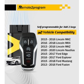 Remote2program DIY Programming Tool Smart Keyless Entry Remote for No Working Remote Replacement for 2013-2016 Lincoln MKZ/2015-2017 Ford Edge/2013-2016 Ford Fusion with FCC: M3N-A2C31243300