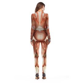 ALBIZIA Women's Muscle Printed Hallowmas Costume Jumpsuit Romper Style-3 S/M