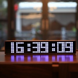 Adventurers Digital Alarm Clocks for Bedrooms, Black Walnut Clocks for Living Room with Big Numbers,Auto Brightness,Adjustable Alarm Volume,Auto DST,Temperature, Humidity, Air Pressure (White)