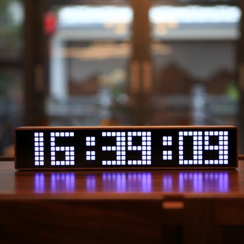 Adventurers Digital Alarm Clocks for Bedrooms, Black Walnut Clocks for
