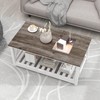 UYIHOME Farmhouse Coffee Table for Living Room, 2-Tier Rectangular Wooden