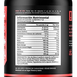 Womens Zen de 90 Cpsulas. Ingredientes Naturales Maca, Isoflavonas, ame Salvaje, Arndano, Raz de Cohosh Negro, Calcio y Biotina. Womens Zen B Life    