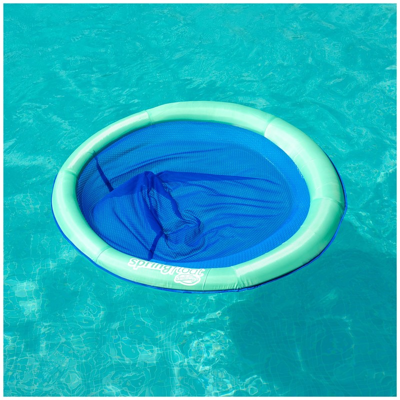 SwimWays Spring Float Papasan Pool Lounger for Swimming Pool, Inflatable