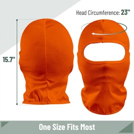 UNCO- Balaclava Face Mask, Orange Ski Mask for Men & Women, Full Face Mask