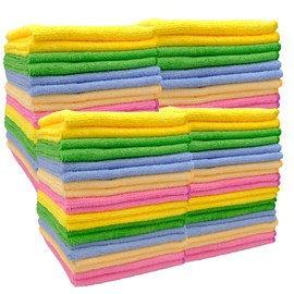Premier Bond Distribution Microfibre Cleaning Cloths, 30 x 30cm, Pack of 20, 300 GSM, Lint-Free, Streak-Free, Reusable for Home, Kitchen, Car, Windows