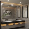 ISKM 30"x 30" Black Framed Bathroom Mirror for Wall, Bathroom