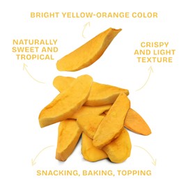 Drybox Freeze Dried Mangos Sliced | 100% Natural Fruit | Freeze Dried Mango Source | No Sugar & Additives | Healthy Snack & Topping for Beverages or Recipes | Non-GMO, Vegan, Gluten Free, 0.56 oz 1 pack
