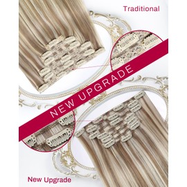 Moresoo Clip in Hair Extensions Remy Double Weft Human Hair Clip in Extensions Straight Hair Extensions for Women White Blonde #60A 7pcs 135g 18inch
