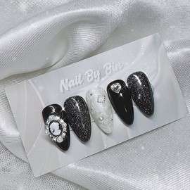 [Handmade Nail Tips] Cameo Party Nails  - Long Ballerina / [수제네일팁] 까메오파티 네일  - 롱발레리나
