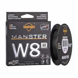 Seaknight W8 II 8 Strands Braided Lines 150M Smooth PE Braid Multifilament Wire Carp Fishing Lines Double Coating UV-proof Saltwater-proof Fishing Line for Sea Fishing 15-100LB