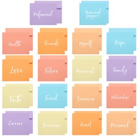 Fullhawl 18 Pcs Colored Prayer Board Envelopes with Assorted Motivational Words Prayer Board Supplies for Women Colored Envelopes for Invitations Friend Religious Christian Gift(Pastel)