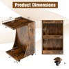 Giantex C Shaped End Table - Mobile 2-Tier Snack Side