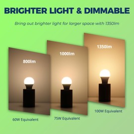 Lightinginside Matter Smart Light Bulbs 100W Equiv, Compatible with Alexa/Apple Home/Siri/Google Home/SmartThings, A19 E26 WiFi RGBCW Color Changing Light Bulb, 11W 1350LM, 2.4G WiFi, ETL Listed, 4PCS