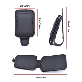 JYMAOYI 2 Pack Leather Car Visor Sunglass Holder, Magnetic Leather Glasses Eyeglass Hanger Clip for Car, Sunglass Clip Glasses Holder for Car Visor