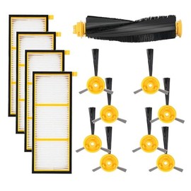 Replacement Accessories Kit for Shark ION Robot RV700 RV720 RV750 RV750C RV755 Robotic Vacuum Cleaner, 4 Filters, 8 Side Brushes, 1 Main brush