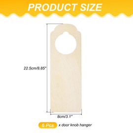 sourcing map 6pcs Wooden Door Knob Hangers, Wood Door Knob Signs, Arch Shape Hanging Tags for DIY Home Office Restaurant Decoration