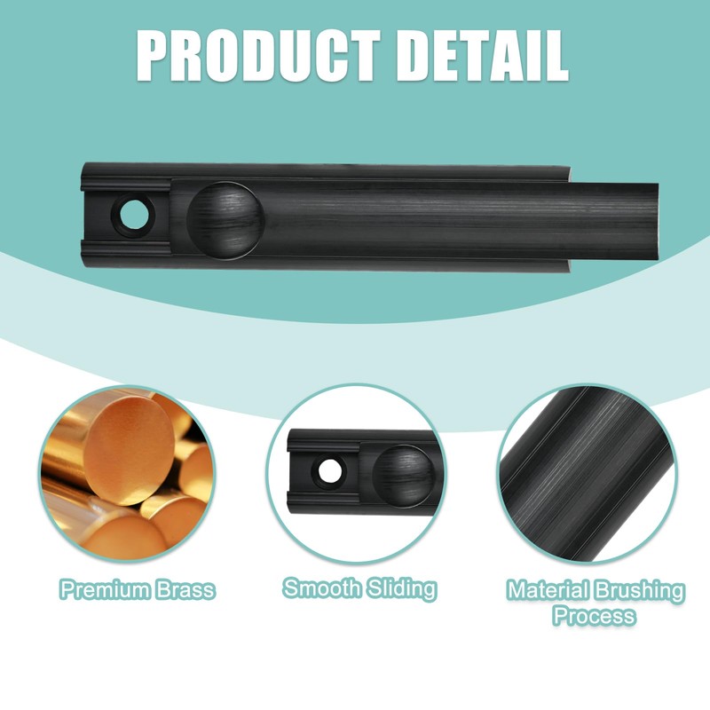 Moosyne 4 Inch Solid Brass Surface Bolt Black, Heavy Duty