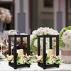 Hushee 60 Pcs Wooden Wedding Lantern Centerpiece Integrated Candle Holders