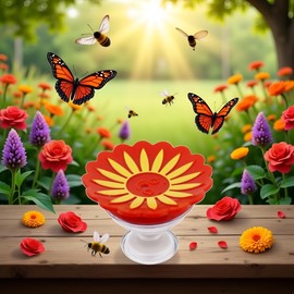 Yellow Hummingbird Feeder,Creative Portable Feeding Water Tool Bird Accessories Plastic with Ring Handheld Birds Water Feeder Wild Bird Feeders