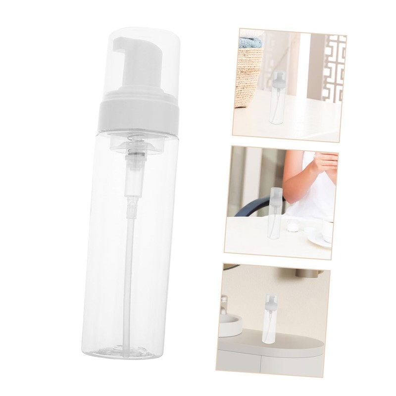 Outanaya 2pcs Clear Plastic Foaming Pump Bottle Refillable Empty Soap