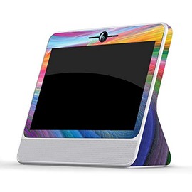 MightySkins Skin Compatible with Facebook Portal - Rainbow Waves | Protective, Durable, and Unique Vinyl Decal wrap Cover | Easy to Apply, Remove, and Change Styles | Made in The USA