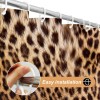 Brown Leopard Shower Curtain Cheetah Animal Print Blackout Polyester Machine