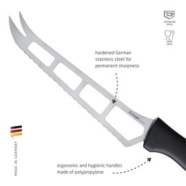 triangle Cheese Knife - Perforated Stainless Steel Blade - Lightweight Handle - Made in Germany