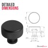 Decoranddecor Amelia Knurled 35mm Round Kitchen Cabinet Furniture Knobs Aluminium