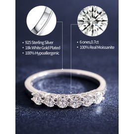 IMOLOVE Moissanite Wedding Band for Women Eternity Bands Moissanite Wedding Rings for Women Sterling Siver Ring Anniversary Band Size 4-11 White Gold Plated-45