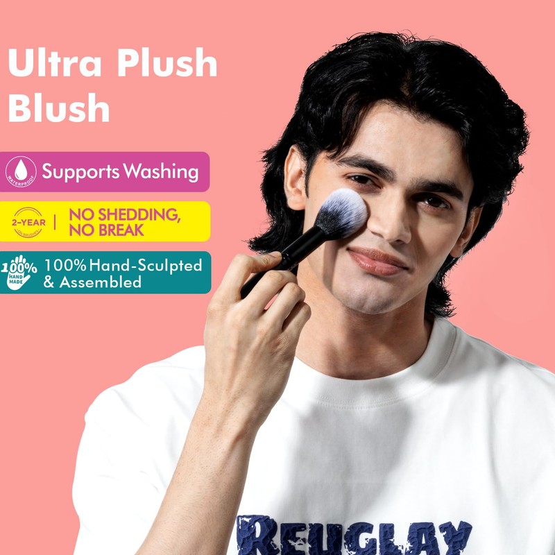 M5 Blush Foundation Brush Set, 2 Pieces, Black