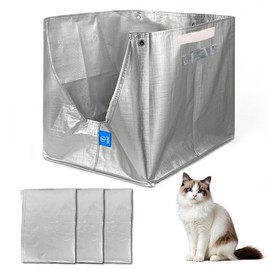 xcivi Cat Box Liners Compatible with Modkat Flip Litter Box Liner Type F, Replacements for Modkat Litter Box Liner, Cat Litter Box Liners with Carrying Handles and Velcro Strap