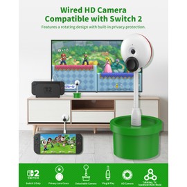 LuxiSync Camera for Switch 2 – USB Webcam Compatible with Switch 2 720P HD, Plug and Play, Auto Recognition, Cute Lollipop Design, Lightweight & Durable, for Gaming, Streaming, Video Calls